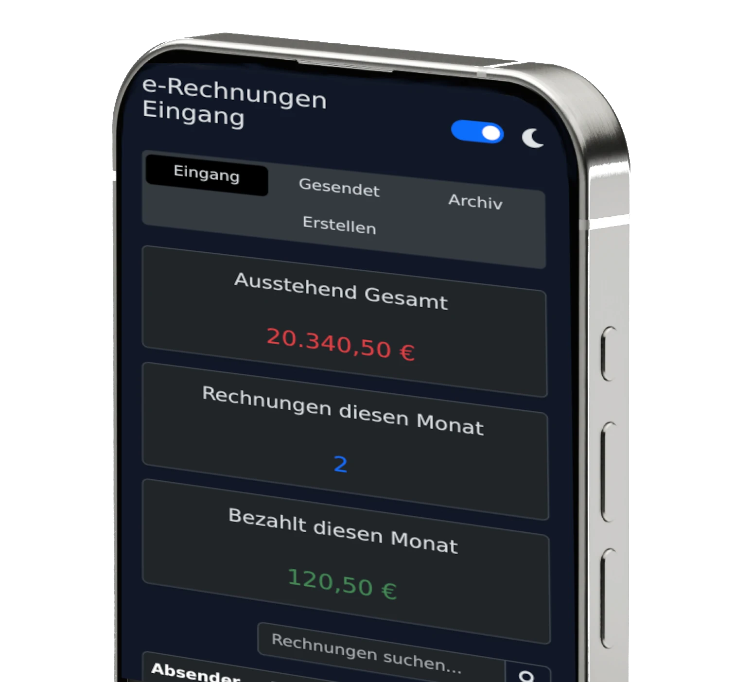 E-Rechnungen auf dem Smartphone